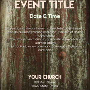 Country Welcome Flyer. Poster template features old rustic barn wood.