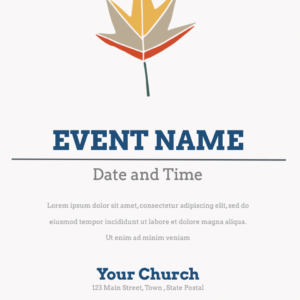 Rustic Fall Welcome Flyer. Stylized autumn leaves welcome everyone.