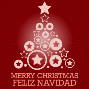 Christmas Tree of Stars Social Media. Social media template features a Christmas tree formed by an array of stars and circles.