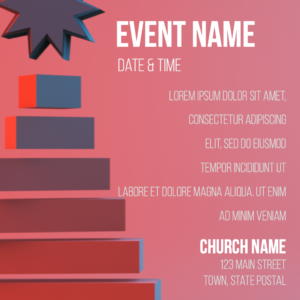 Modern Christmas Tree Greeting Flyer. Poster template features a modern, stylized Christmas Tree.