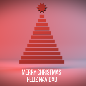 Modern Christmas Tree Greeting Social Media. Social media template features a stylized Christmas Tree.