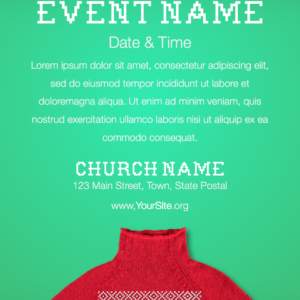 Christmas Sweater Flyer. Poster template features the humble Christmas sweater.