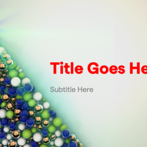 Christmas Tree Reveal PowerPoint. Slide features ornaments that form a fun Christmas Tree.