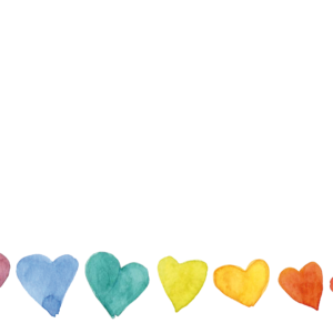 Rainbow Hearts Graphics. Hearts of every color of the rainbow fill the page to welcome you.