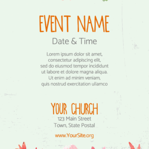 Spring Celebration Flyer. Colorful spring flowers welcome everyone.