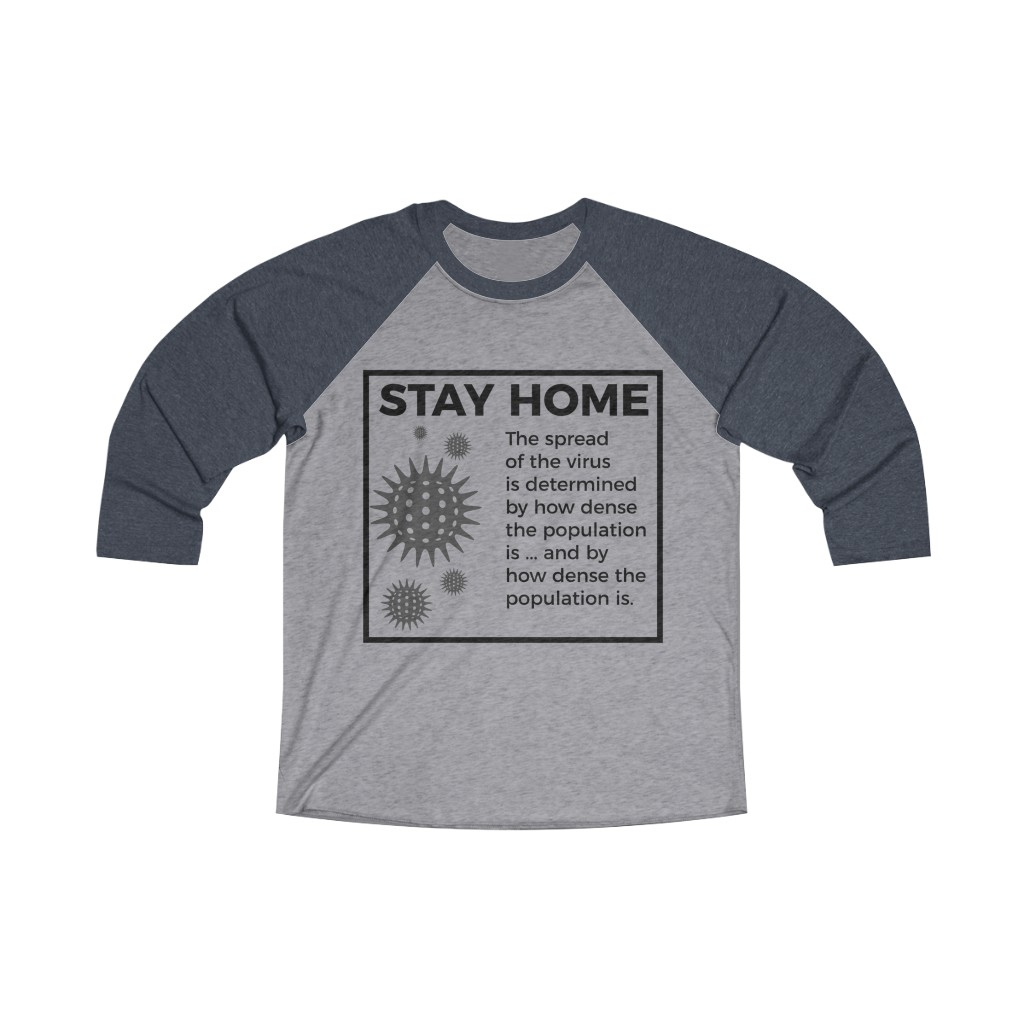 STAY HOME CLUB PRINTED THREE QUARTER SLEEVE T-SHIRT SIDE POCKET  FOR WOMEN'S main image 0