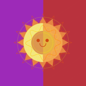 Verano Sol Social Media. Social media template features a friendly sun with a smile.