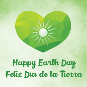 Earth Day Heart Social Media. Green heart to celebrate Earth Day