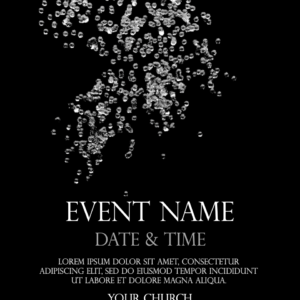 Baptism Splash Flyer. Sparkling bubbles of water float toward the surface.