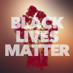 Peace Symbol: Progress 2 Social Media. Black power fist formed from a series of peace symbols.