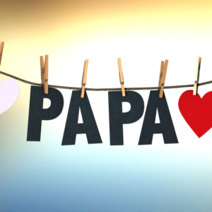 Fathers Day Clothes Pins PowerPoint. Letters hanging with clothes pins on a clothes line spell out our love for fathers.