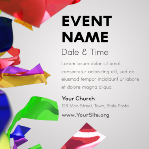 Pride Ribbons Flyer. Colorful rainbow ribbons welcome everyone.