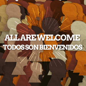 Humanity Social Media. Silhouettes in various hues of humanity welcome all.