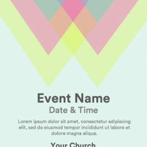 Ordinary Triangles Flyer. Triangles of many shades of green and different colors form an interesting geometric pattern.