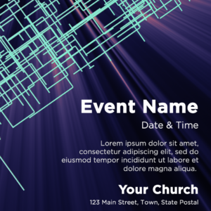 Connections Flyer. Image features a futuristic grid of connections.