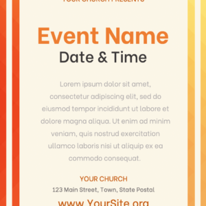 Fall Gradient Flyer. Poster template features gradients of red, orange and yellow.