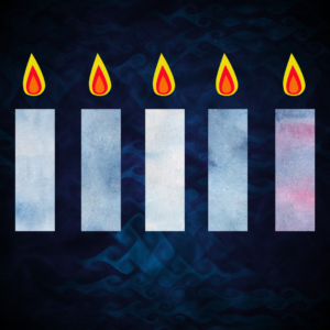 Advent Worship Service Graphics. Image features Advent candles against a dark blue background.