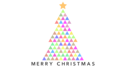 Christmas Tree Triangles Videos. Image features a colorful Christmas tree formed by many triangles.