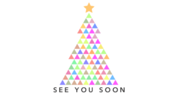 Christmas Tree Triangles Videos. Image features a colorful Christmas tree formed by many triangles.
