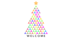 Christmas Tree Triangles Videos. Image features a colorful Christmas tree formed by many triangles.