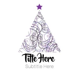 Curly Christmas Tree PowerPoint. Christmas Tree formed by fun curls in purples and grays.