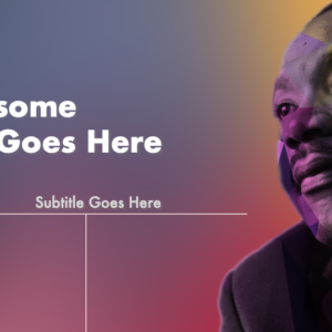 MLK Dream PowerPoint. Slide features colorful, stylized photo of Dr. King.