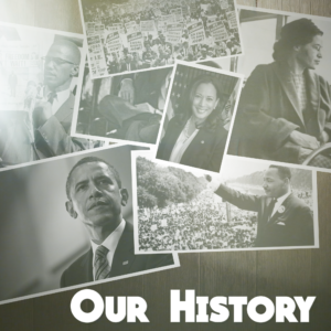 Civil Rights Leaders Social Media. Images of civil rights leaders set against a wood background.