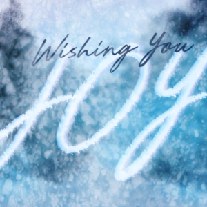 Winter Joy Videos. Frost on a glass windows blurs the view of the forest in the background.