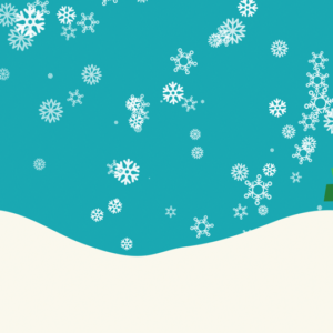 Let It Snow More PowerPoint. Snowflakes fall from the sky in this image featuring a flat design style.