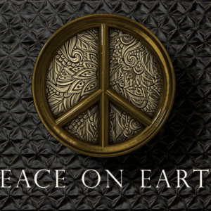 Peace On Earth Videos. A peace symbol made out of gold sits against a luxurious backdrop.