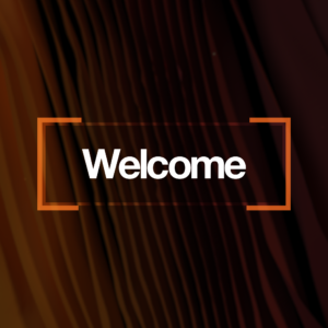 Black History Month Welcome To Church Social Media. Welcome messages with a wavy background of oranges, reds, and browns.