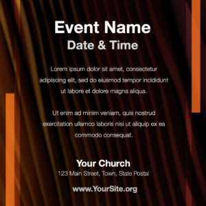 Black History Month Welcome To Church Flyer. Welcome messages with a wavy background of oranges, reds, and browns.