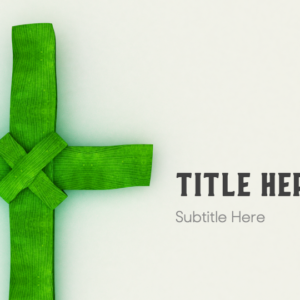 Cross of Palms PowerPoint. A cross made from green palm fronds to celebrate Palm Sunday.