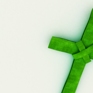 Cross of Palms Graphics. A cross made from green palm fronds to celebrate Palm Sunday.