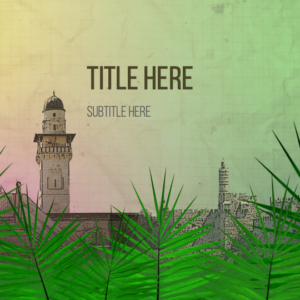 Palm Sunday 3 PowerPoint. Palm fronds wave across the screen outside the city of Jerusalem.