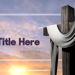 Easter Sky PowerPoint . A cross draped in white cloth against a morning sky.