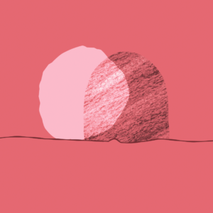 Easter Stone Graphics. Image shows the stone covering the tomb of Jesus rolled away.