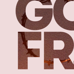 Modern Good Friday Graphics. Image features large block letters filled in by a crown of thorns.