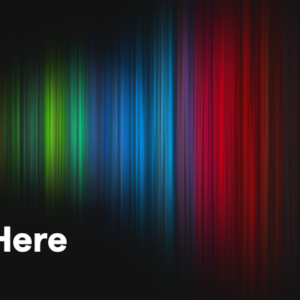 Affirming Church Welcome PowerPoint. Streaks of light in a rainbow of colors against a dark background.
