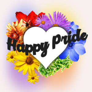 Flower Power Social Media. A burst of colorful flowers to celebrate LGBT Pride.
