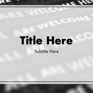 Liquid Welcome PowerPoint. Words of welcome float on waves of liquid.