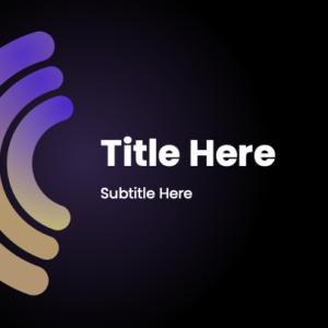 Joyful Welcome PowerPoint. Curved lines filled with purple and orange gradients against a dark background.