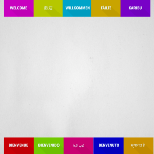 Global Welcome Graphics. Welcome messages in a variety of global languages.