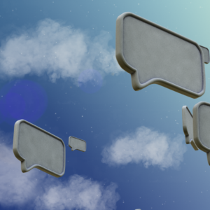 Prayers Graphics. Thought bubbles (prayers) drift slowly upward into the sky.