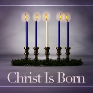 Advent 2021 Videos. A set of 5 lit candles for Advent.