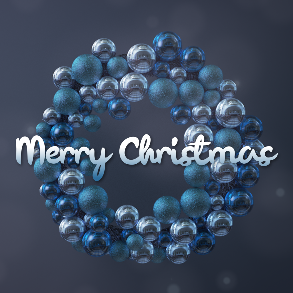 Christmas Wreath Blue Social Media