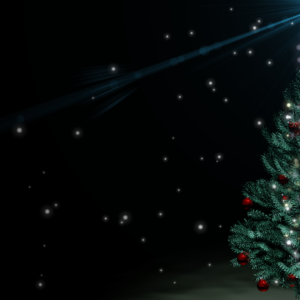 Lone Christmas Tree Graphics. A lone Christmas Tree shines brightly in the dark as snow gently falls to the ground.