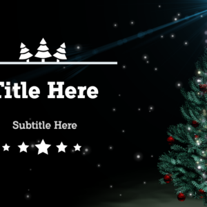 Lone Christmas Tree PowerPoint. A lone Christmas Tree shines brightly in the dark as snow gently falls to the ground.