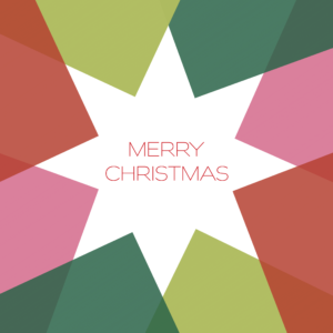 Colorful Christmas Star Social Media. Colorful squares form the outline of a Christmas Star.