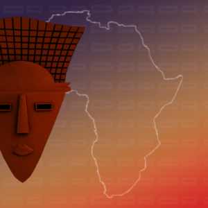 African Tribal Mask Graphics. Celebrate the culture of Africa. Image features a “mvondo” mask.